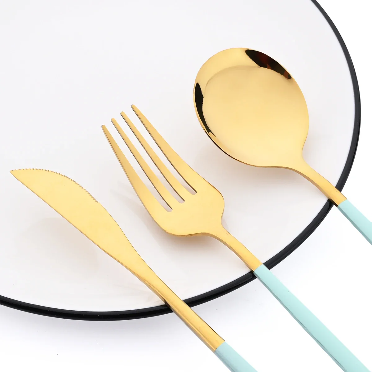 16Pcs Mirror Gold Dinnerware Set Stainless Steel Cutlery Set Fork Knife Coffee Spoon Tableware Silverware Kitchen Flatware Set - Image 25