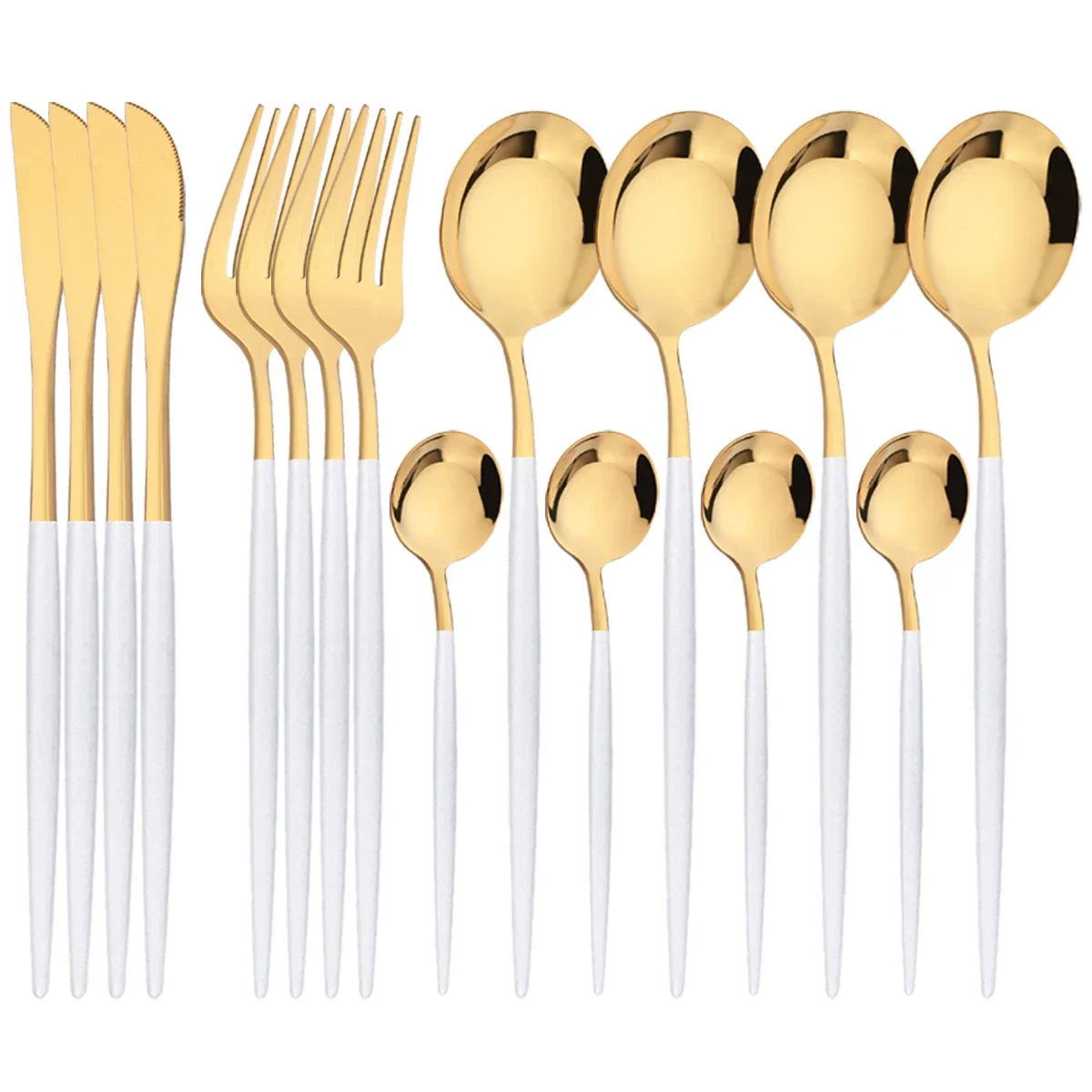 16Pcs Mirror Gold Dinnerware Set Stainless Steel Cutlery Set Fork Knife Coffee Spoon Tableware Silverware Kitchen Flatware Set - Image 7