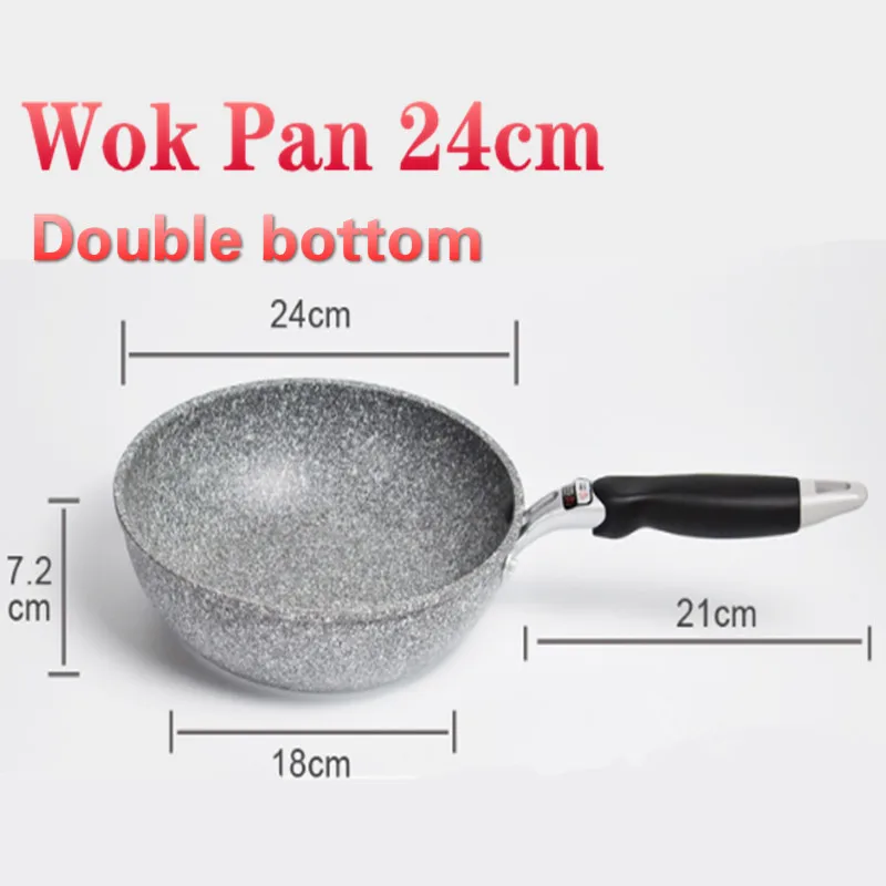 Durable Stone Frying Wok Pan Non-stick Ceramic Pot Induction Fryer Steak Cooking Gas Stove Skillet Cookware Tool for Kitchen Set - Image 7