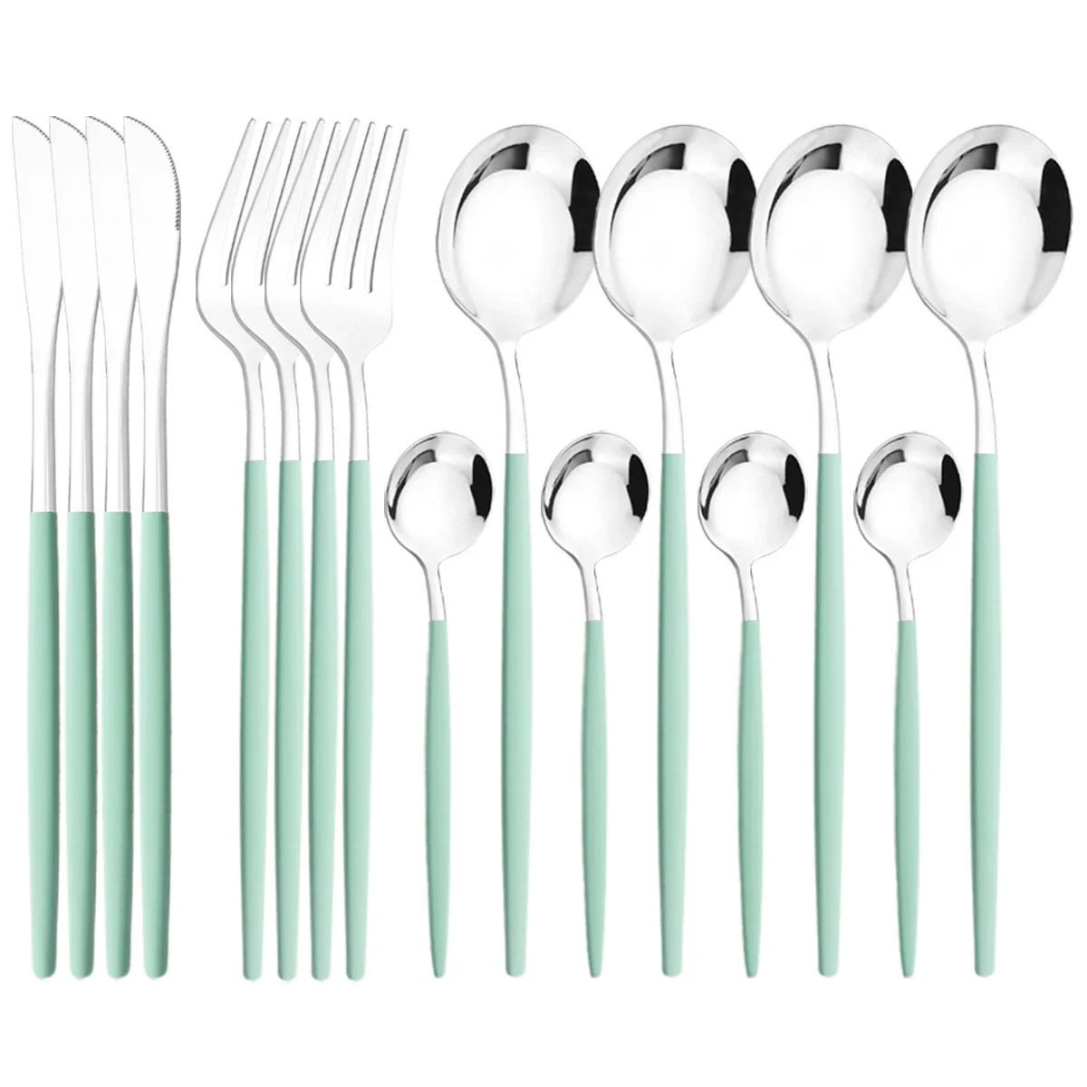 16Pcs Mirror Gold Dinnerware Set Stainless Steel Cutlery Set Fork Knife Coffee Spoon Tableware Silverware Kitchen Flatware Set - Image 11