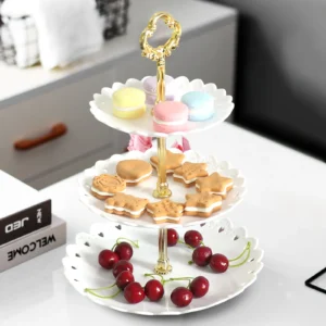 1pcs European Dessert Table Fruit Tray Three Layer Cake Stand Rack Wedding Party Candy Plastic Dry Wedding Party House
