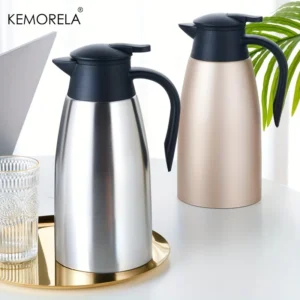 KEMORELA 2L Coffee Thermal Kettle Stainless Steel Vacuum Flasks Office Thermos Bottle Insulation Kettle Hot Water Thermos Pot