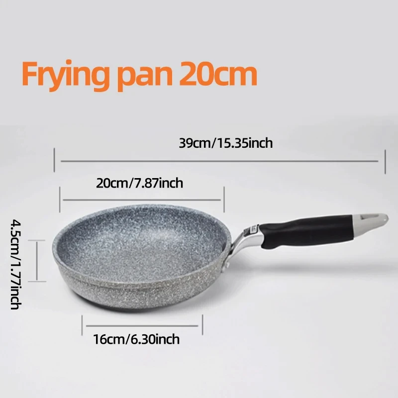 Durable Stone Frying Pan28/26/24/20cm Wok Non-stick Pan Skillet Cauldron Induction Cooker Pans Pancake Egg Gas Stove Home - Image 7