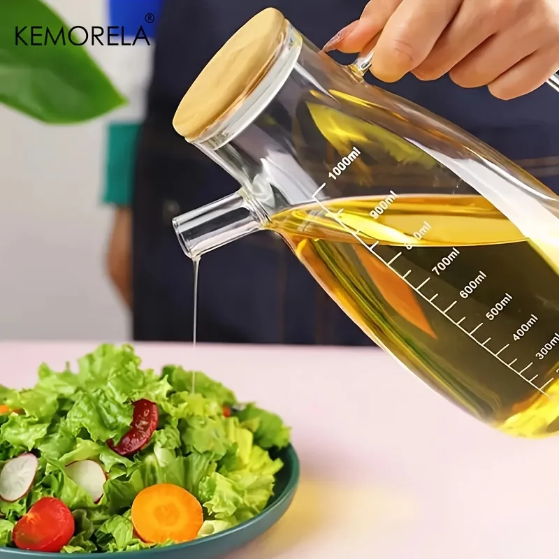 KEMORELA 1PC Glass Olive Oil Bottle BPF Oil Leak-Proof Bottle Kitchen Outdoor BBQ Picnic Condiment Container Kitchen Supplies - Image 4