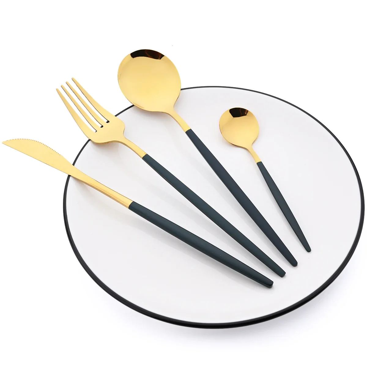 16Pcs Mirror Gold Dinnerware Set Stainless Steel Cutlery Set Fork Knife Coffee Spoon Tableware Silverware Kitchen Flatware Set - Image 33