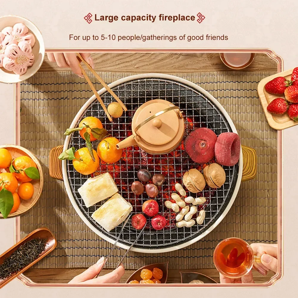 Portable Barbecue Grill Korean Charcoal Stove Stainless Steel Split BBQ Stove Round Non-stick Barbecue Rack For Outdoor Camping - Image 13