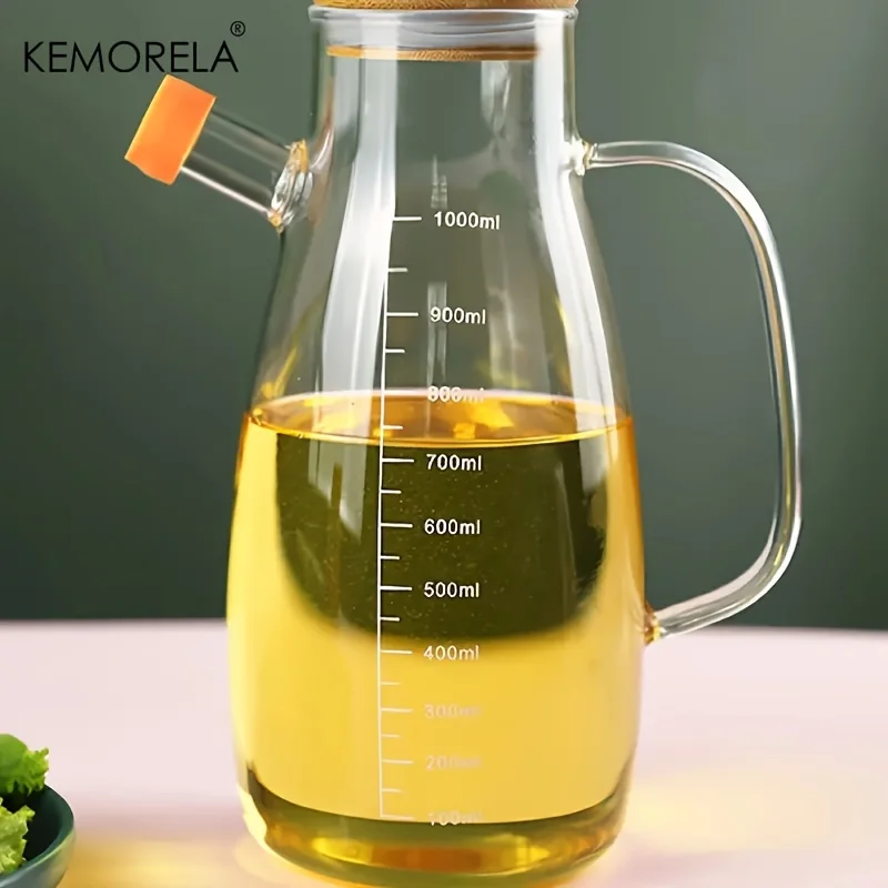 KEMORELA 1PC Glass Olive Oil Bottle BPF Oil Leak-Proof Bottle Kitchen Outdoor BBQ Picnic Condiment Container Kitchen Supplies - Image 3