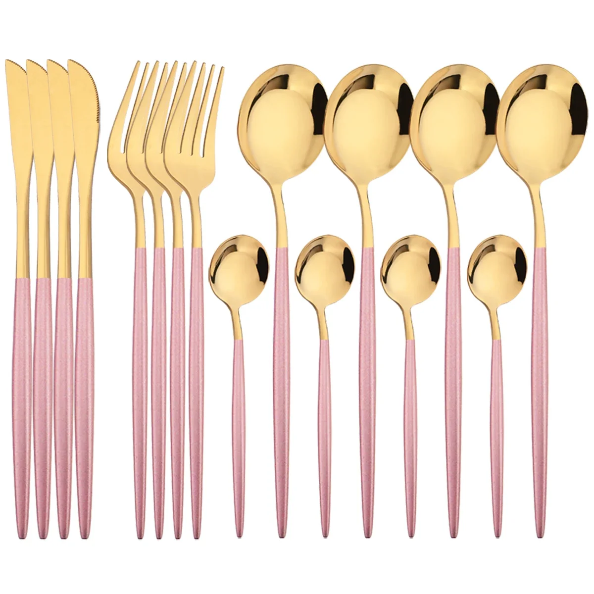 16Pcs Mirror Gold Dinnerware Set Stainless Steel Cutlery Set Fork Knife Coffee Spoon Tableware Silverware Kitchen Flatware Set - Image 20