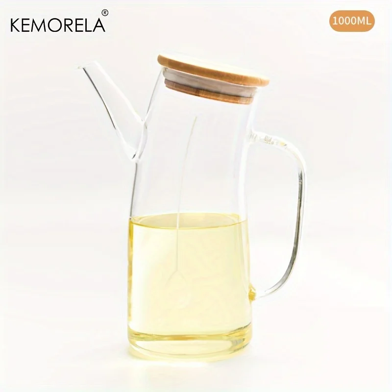KEMORELA Leakproof Oil Dispenser Glass Bottle 750ml/1000ml Kitchen Storage Container for Cooking Outdoor BBQ Picnic Seasoning - Image 4