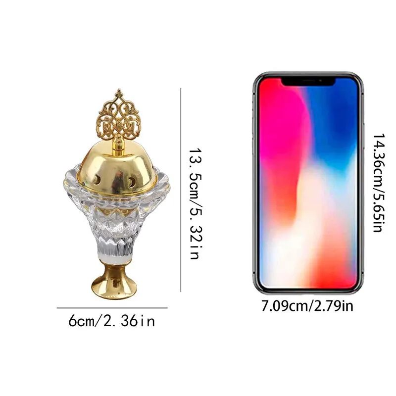 1Pc Artificial Crystal Incense Burner With Cover Aromatherapy Diffuser Metal Crafts Family Yoga Studio Home Decoration Ornaments - Image 2