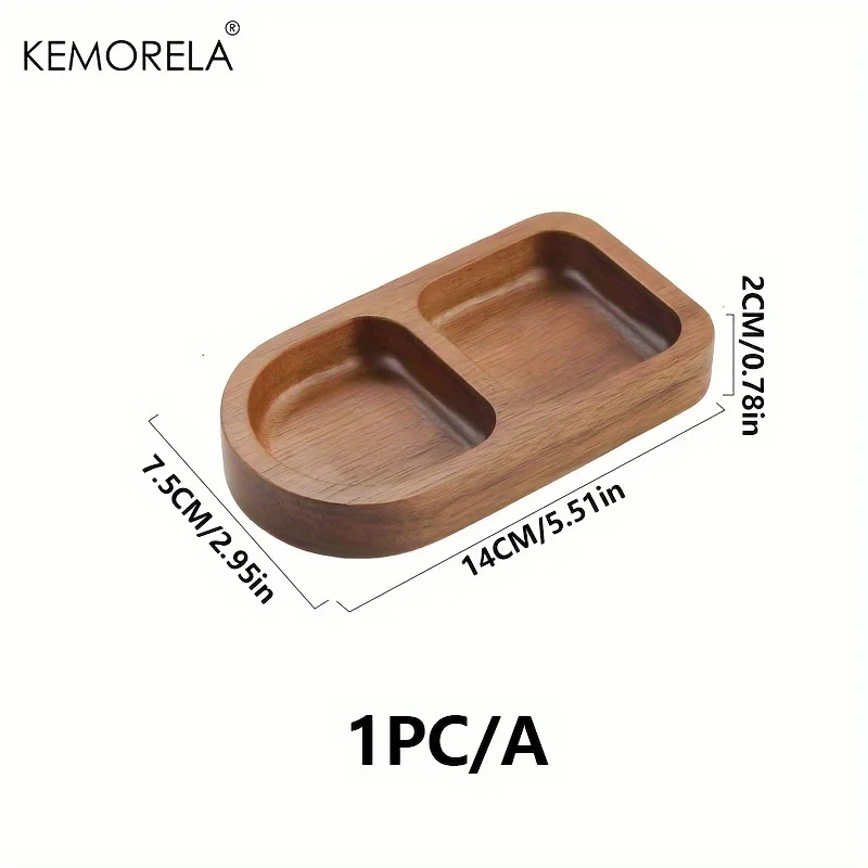 Solid Wood Rectangle Tray 2/3 Grid Condiment Plate Breakfast Food Sushi Bread Dessert Sauce Plate Kitchen Dinner Seasoning Dish - Image 8