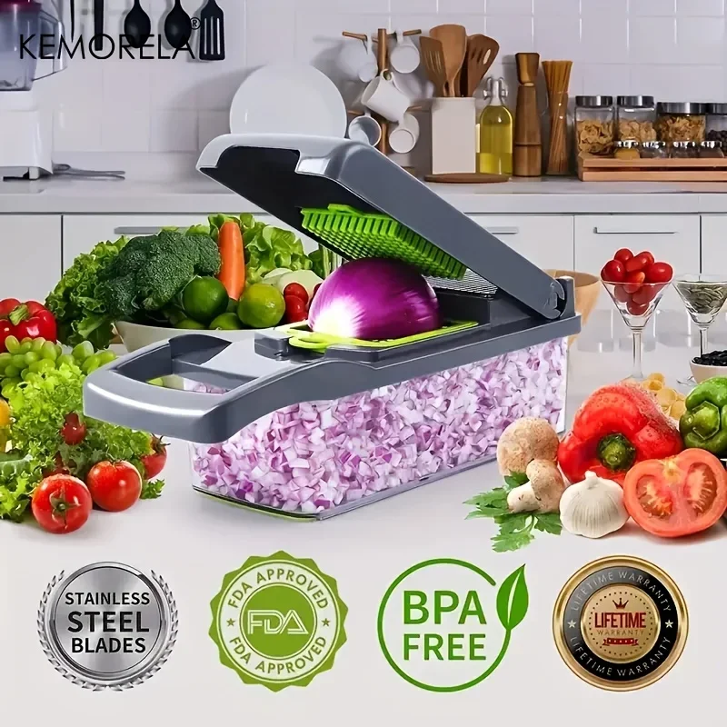 14/16 in 1 Multifunctional Vegetable Chopper Onion Chopper Handle Food Grate Food Chopper Kitchen Vegetable Slicer Dicer Cut - Image 2
