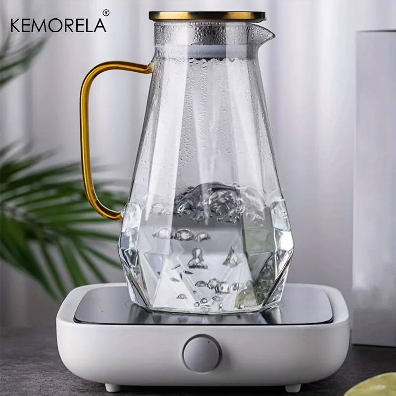 1PCS Diamond Texture Glass Teapot Set Hot Cold Water Kettle Water Jug Transparent Coffee Pot Home Water Carafe Glass Pitcher - Image 4