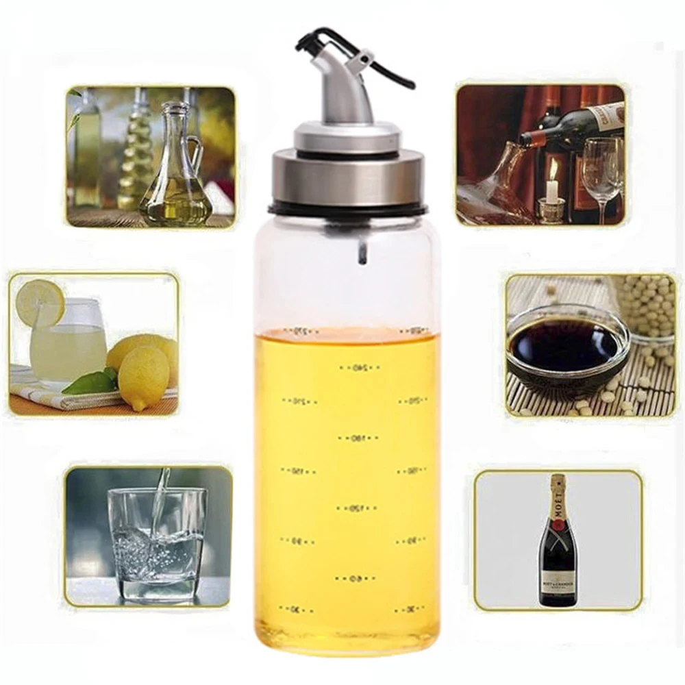 1PCS 180/300/500ml Oil Bottle High Borosilicate Glass Dispenser With Scale Quantitative Sauce Vinegar Cooking Kitchen Supplies - Image 5