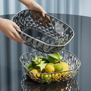 Luxury Fruit Tray Snack Plate Candy Storage Living Room Plastic Special Use Dish Home Decorations Fruit Bowl High Aesthetic Valu