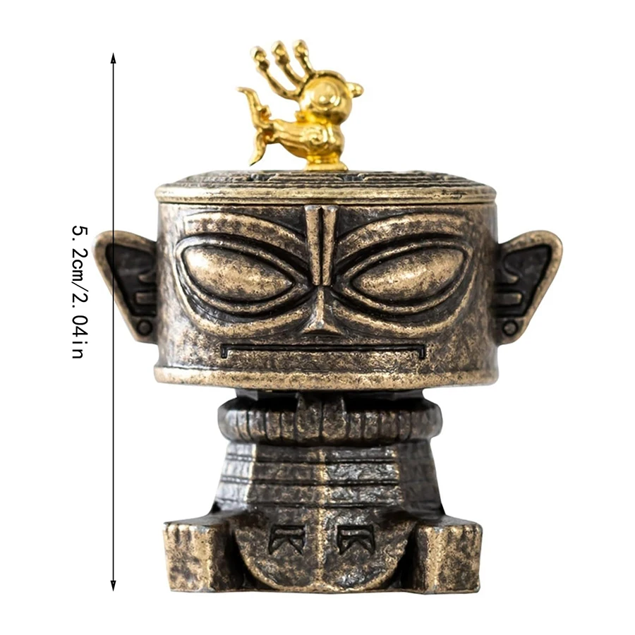 Sanxingdui Alloy Incense Burner - Mini Vintage Holder for Meditation, Cones & Coils, Retro Home Decor Gift - Image 5