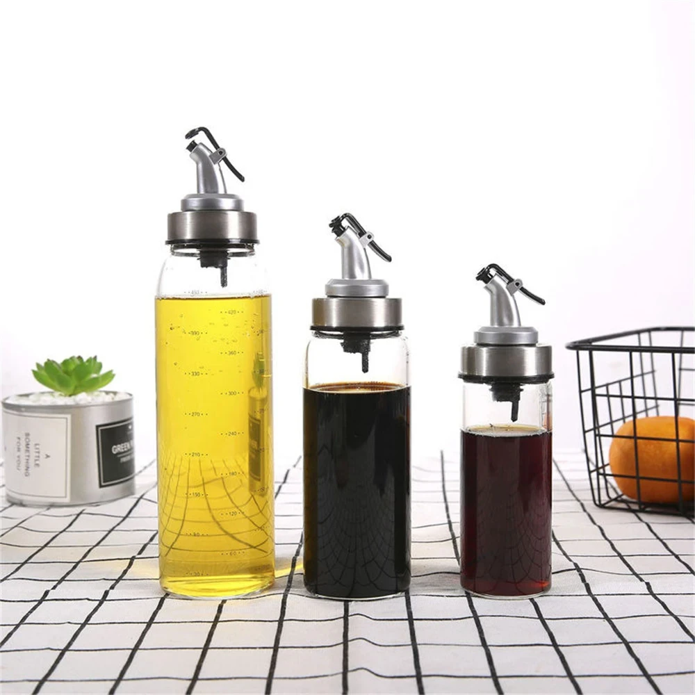 1PCS 180/300/500ml Oil Bottle High Borosilicate Glass Dispenser With Scale Quantitative Sauce Vinegar Cooking Kitchen Supplies - Image 3