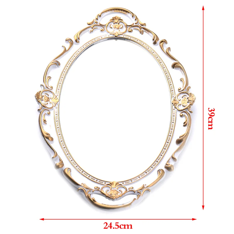 European Decorative Plate Storage Tray Portable Oval Plate Jewelry Display Decor Candy Tray Vintage Make Up Mirror - Image 6