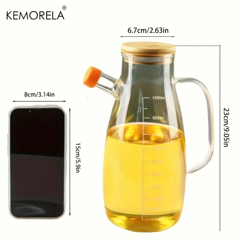 KEMORELA 1PC Glass Olive Oil Bottle BPF Oil Leak-Proof Bottle Kitchen Outdoor BBQ Picnic Condiment Container Kitchen Supplies - Image 6
