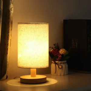 1pc Chinese Style Lamp LED Table Lamp Simple Dimmable USB Plug Night Light Fabric Lampshade Living Room Bedroom Bedside Lighting
