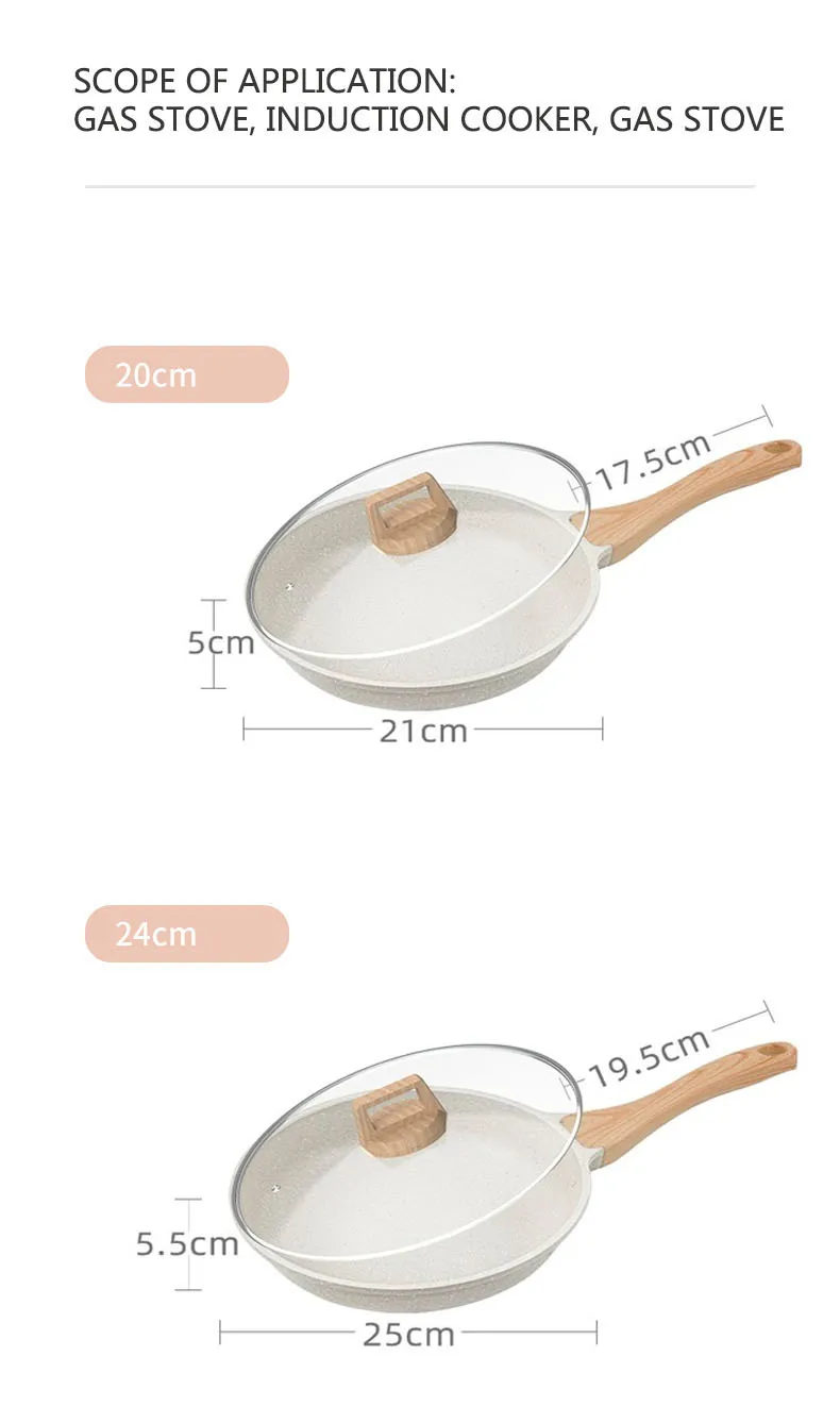 Non-stick Wok Frying Pan Ceramic Pot Medical stone Induction Gas Stove Universal Cookware Steak Cooking Saucepan Nonstick Pan - Image 24