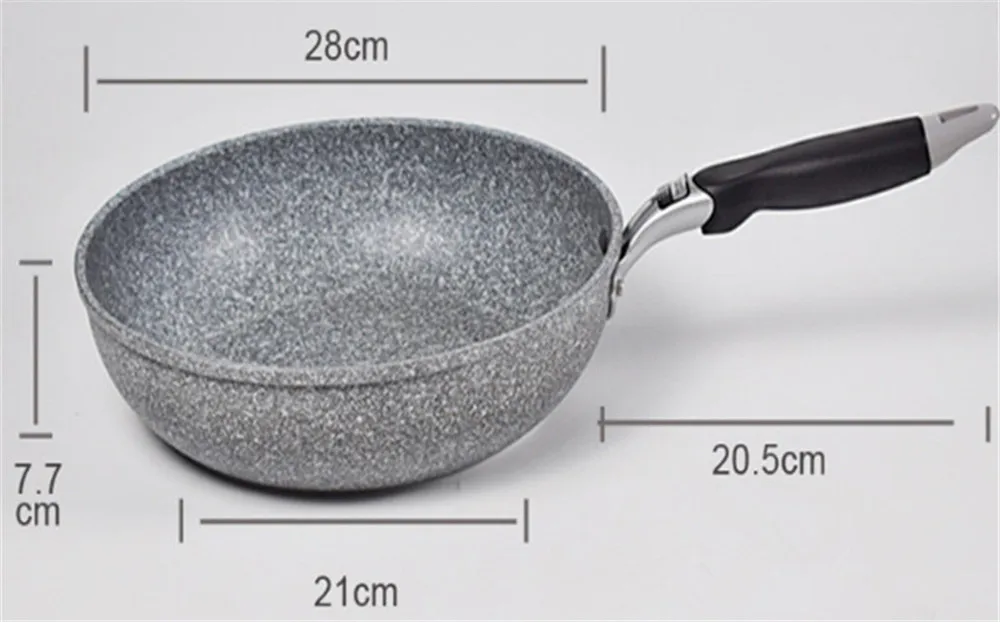 Durable Stone Frying Wok Pan Non-stick Ceramic Pot Induction Fryer Steak Cooking Gas Stove Skillet Cookware Tool for Kitchen Set - Image 24