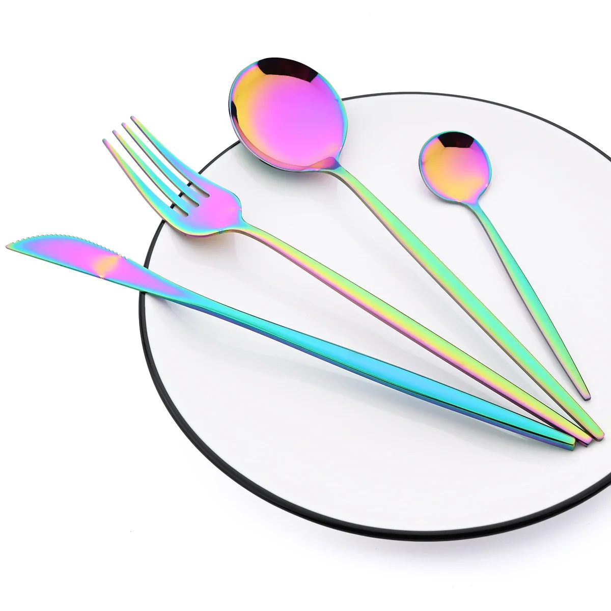 16Pcs Mirror Gold Dinnerware Set Stainless Steel Cutlery Set Fork Knife Coffee Spoon Tableware Silverware Kitchen Flatware Set - Image 26