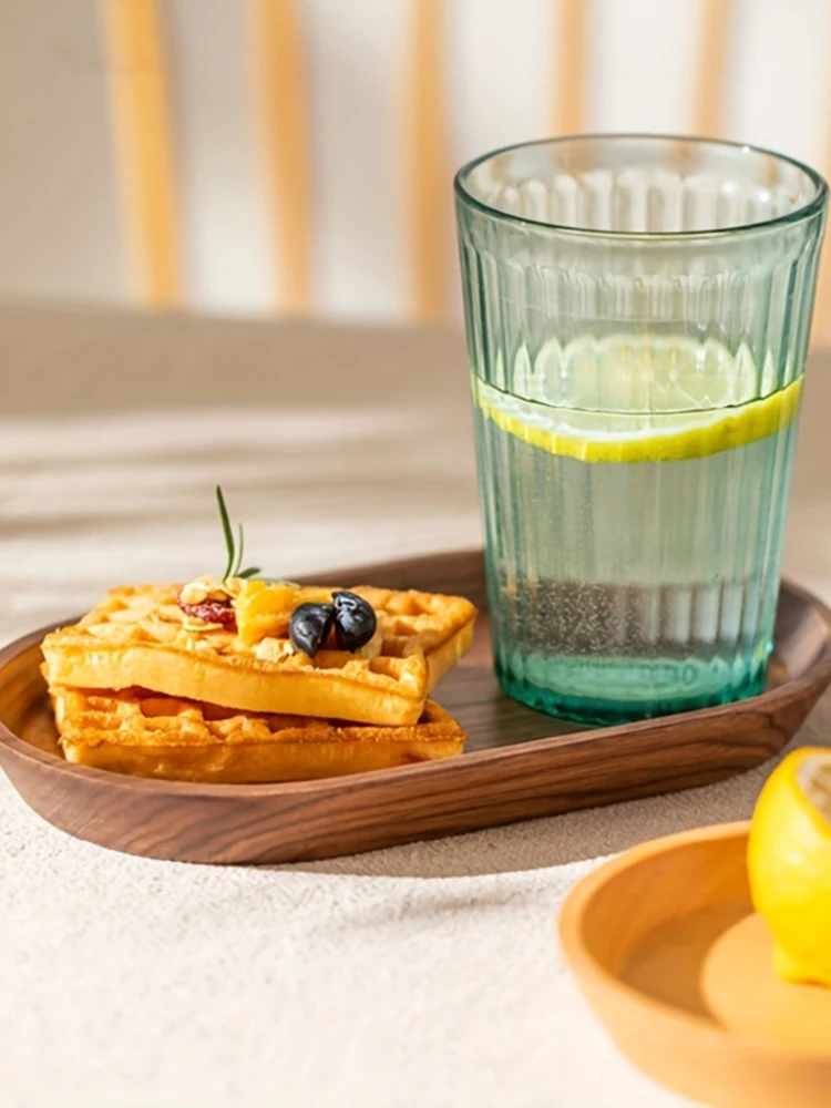 KEMORELA 1PCS Tableware Solid Wood Round Dessert Plate Japanese-style Wooden Tray Snack Plate Dried Fruit Plate Wooden Plate - Image 20