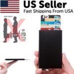 Mens RFID Blocking Slim Money Clip Carbon Fiber Wallet ID Credit Card