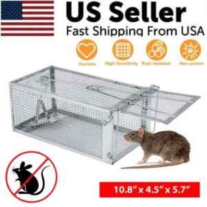 USA Mouse Trap Rat Trap Rodent Trap Live Catch Cage, Easy to Set Up