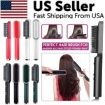 Hair Straightener Brush Straightening Curler Hot Comb Electric