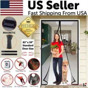 Magnetic Screen Door Mesh Curtain Durable Heavy Duty Mosquito Net Bug