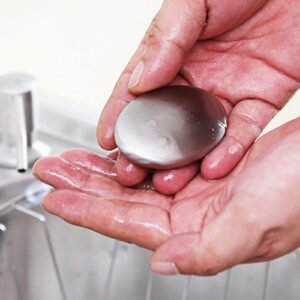 Oval Stainless Steel Fat Round Metal Odor Removal Soap Deodorant Large