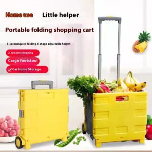 Foldable Household Storage Cart with Lid