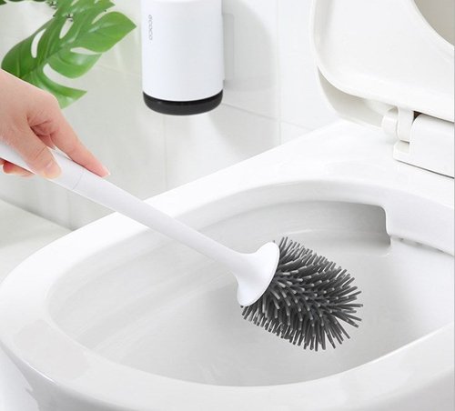 Non-stick Hair Soft Plastic Brush Head Toilet Brush